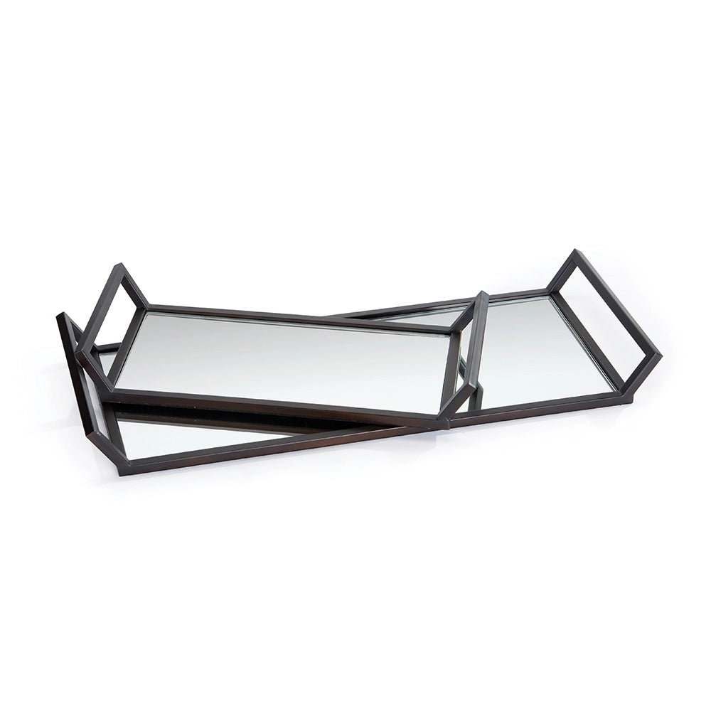 Mirrored Trays, Set Of 2