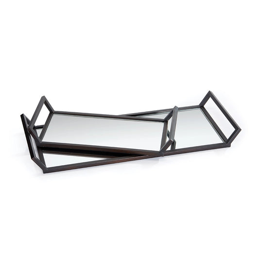 Mirrored Trays, Set Of 2