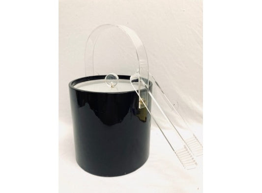 Vintage Black Vinyl Ice Bucket