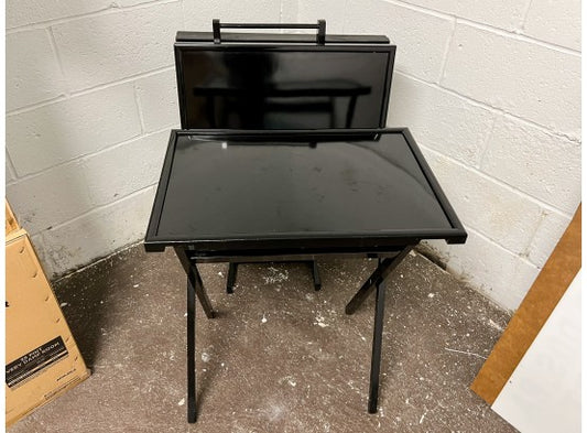 Black Lacquer Snack Tables With Stand