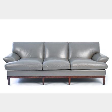 EDWARD FERRELL THREE-SEAT LEATHER SOFA