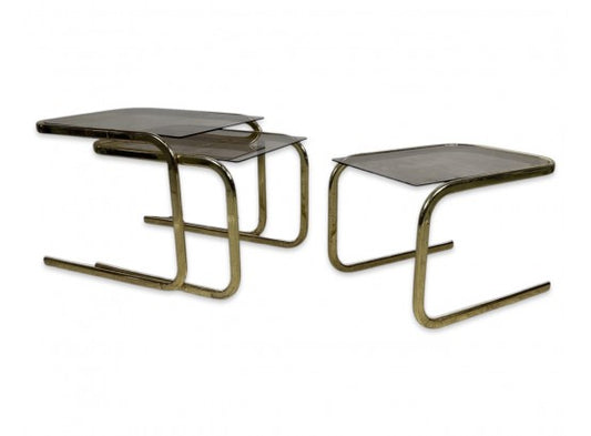 Milo Baughman Brass Nesting Tables