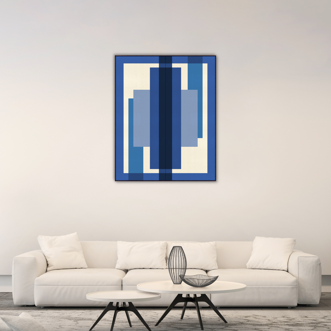 Blue Geo Diptych