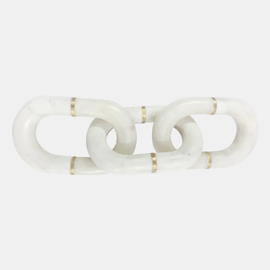 Marble 14" Chain Decor, White